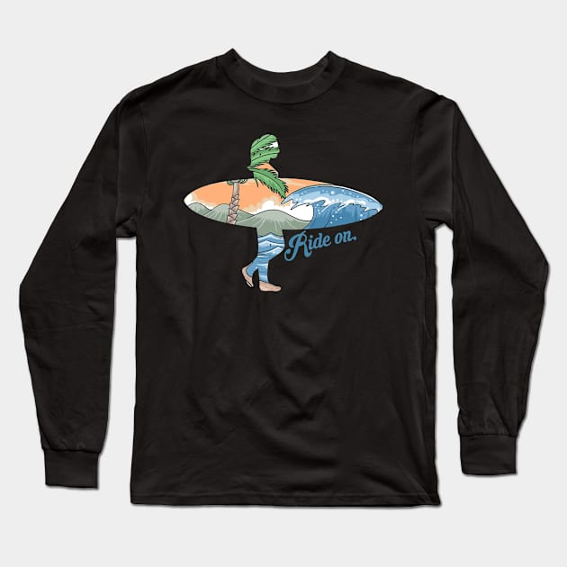 Surfing Surfer Surf Beach Summer Holiday Vacation Long Sleeve T-Shirt by The Agile Store